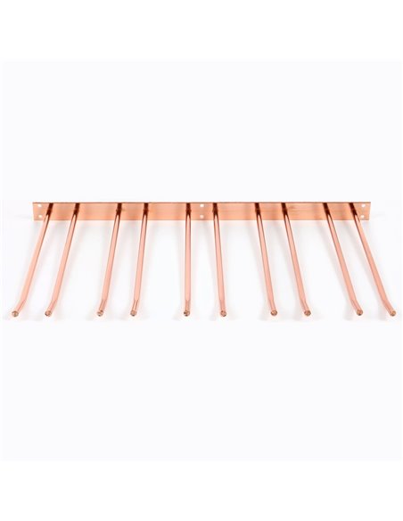 Wine Glass Rack Copper Wall mounted Length 300mm 15 wine glasses | Stalwart DA-WGA58500300C