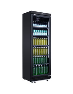 Commercial Drink cooler Upright 402 litres Dynamic cooling Hinged glass door Black | Stalwart DA-LG402PFBLACK