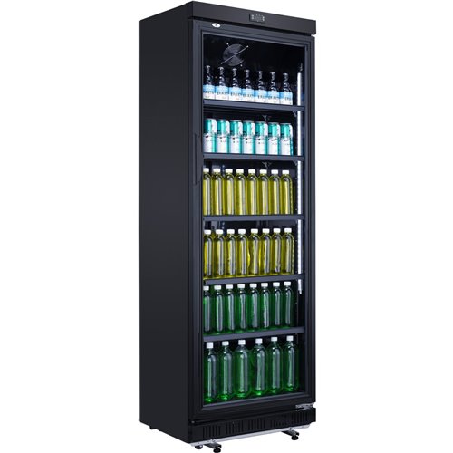 Commercial Drink cooler Upright 402 litres Dynamic cooling Hinged glass door Black | Stalwart DA-LG402PFBLACK