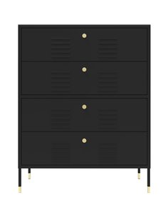 Metal Storage Cabinet 4 Drawers 800x400x1015mm Black | Stalwart DA-HMA14