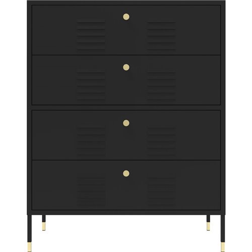 Metal Storage Cabinet 4 Drawers 800x400x1015mm Black | Stalwart DA-HMA14