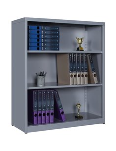 Commercial Metal Storage Cabinet Open 2 Shelves 800x400x900mm Grey | Stalwart DA-HDWSA01