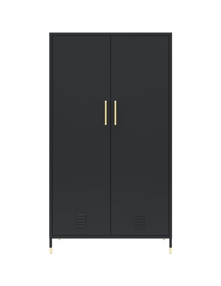 Commercial Steel Black Storage Cabinet 2 Doors 3 Shelves 800x400x1440mm Black | Stalwart DA-HMA17