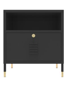 Metal Night Stand 1 Drawer 450x350x500mm Black | Stalwart DA-HMA03B