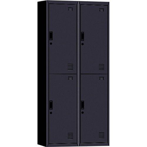 Commercial 4 Door Locker 760x450x1850mm Black | Stalwart DA-MYL04BLACK