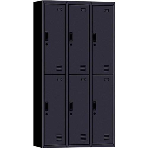 Commercial 6 Door Locker 900x450x1850mm Black | Stalwart DA-MYL06BLACK