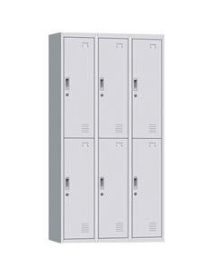 Commercial 6 Door Locker 900x450x1850mm White | Stalwart DA-MYL06WHITE