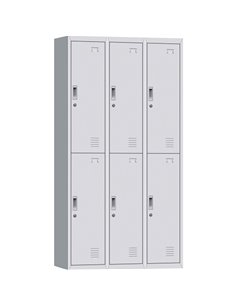 Commercial 6 Door Locker 900x450x1850mm White | Stalwart DA-MYL06WHITE
