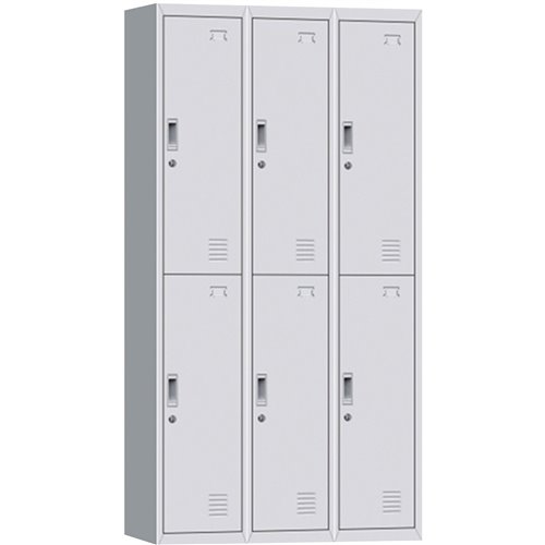 Commercial 6 Door Locker 900x450x1850mm White | Stalwart DA-MYL06WHITE