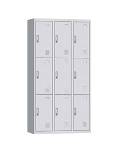 Commercial 9 Door Locker 900x400x1850mm White | Stalwart DA-MYL09WHITE