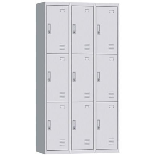 Commercial 9 Door Locker 900x400x1850mm White | Stalwart DA-MYL09WHITE