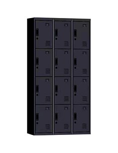 Commercial 12 Door Locker 900x400x1850mm Black | Stalwart DA-MYL12BLACK