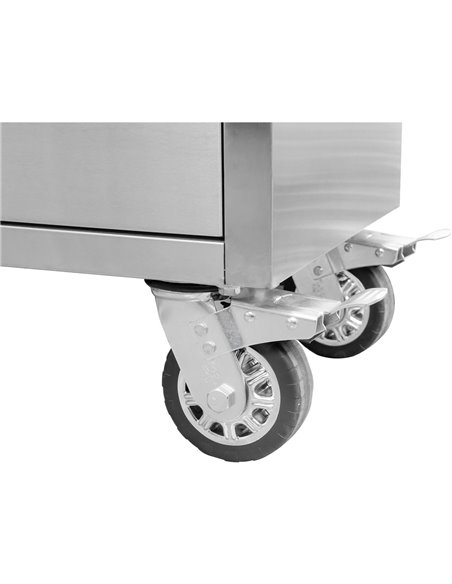 Professional Stainless Steel Rolling Tool Cabinet 15 drawers 1826x486x905mm | Stalwart DA-722038AS