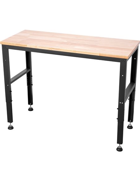 Professional Steel Workbench with Rubberwood Worktop Width 1220mm | Stalwart DA-WB4824