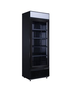 Commercial Display Freezer with Double Glass door 400 litres Black Canopy Light | Stalwart DA-LD500FBLACK