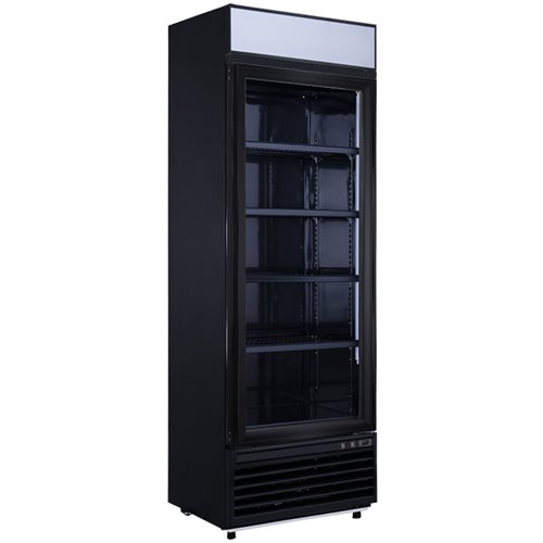 Commercial Display Freezer with Double Glass door 400 litres Black Canopy Light | Stalwart DA-LD500FBLACK