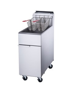Twin Basket Professional Free standing Gas Fryer Single tank 22 litres 21kW | Stalwart DA-DCF22L