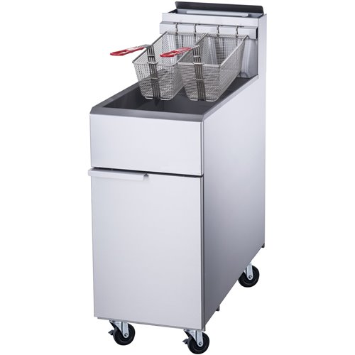 Twin Basket Professional Free standing Gas Fryer Single tank 22 litres 21kW | Stalwart DA-DCF22L