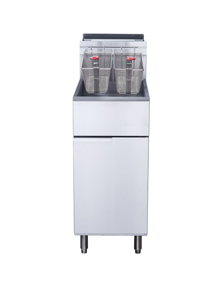 Twin Basket Professional Free standing Gas Fryer Single tank 22 litres 21kW | Stalwart DA-DCF22L