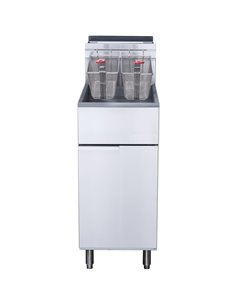 Twin Basket Professional Free standing Gas Fryer Single tank 25 litres 21kW | Stalwart DA-DCF25L 2