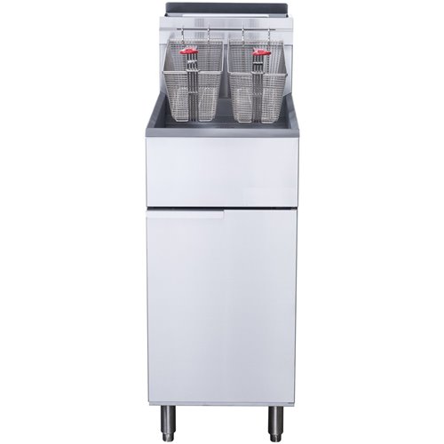 Twin Basket Professional Free standing Gas Fryer Single tank 25 litres 21kW | Stalwart DA-DCF25L