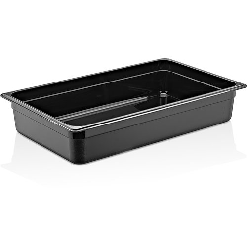 Polycarbonate Gastronorm Pan GN1/1 Depth 100mm Black 12 litres | Stalwart DA-GNP11100B