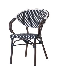 Bistro Rattan Chair Aluminium Black | Stalwart DA-GSR8022