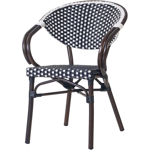 Bistro Rattan Chair Aluminium Black | Stalwart DA-GSR8022