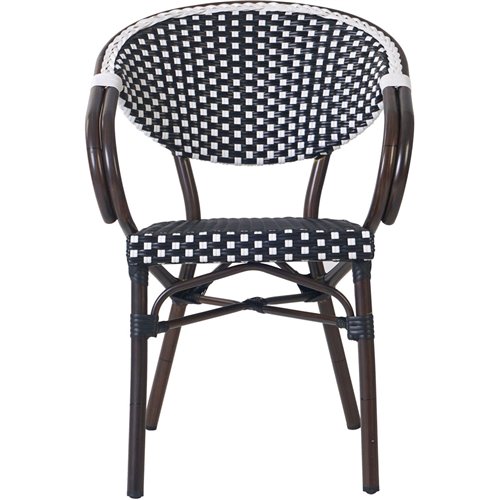 Bistro Rattan Chair Aluminium Black | Stalwart DA-GSR8022