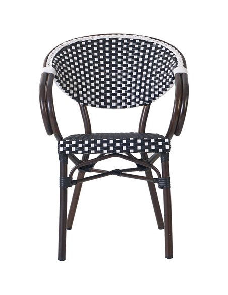 Bistro Rattan Chair Aluminium Black | Stalwart DA-GSR8022
