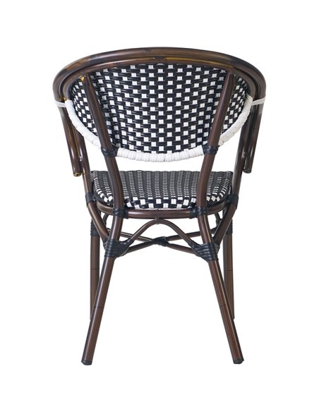 Bistro Rattan Chair Aluminium Black | Stalwart DA-GSR8022