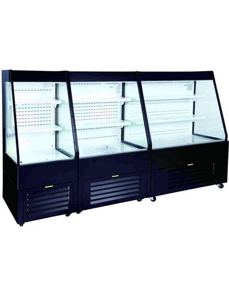 Multi Deck Refrigerator 400 litres with Night Curtain Black 1200x700x1540mm | Stalwart DA-LG1400M2W