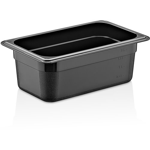 Polycarbonate Gastronorm Pan GN1/4 Depth 150mm Black | Stalwart DA-GNP14150B