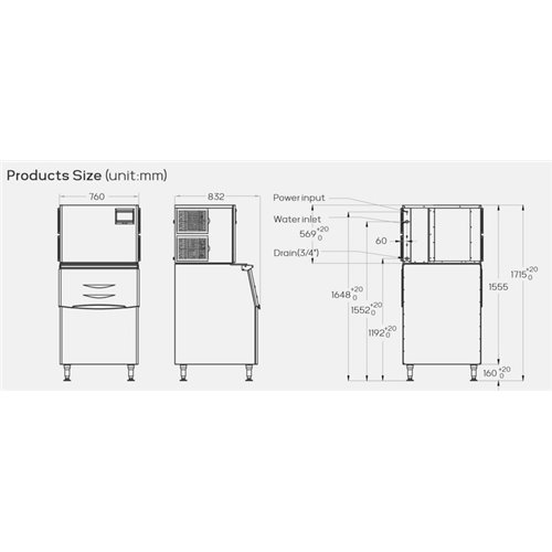 281010 - Cube Ice Machine 318kg (HAM-350K)