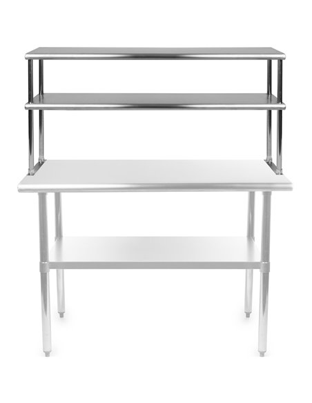 Double Tier Overshelf Stainless steel 1800x300x800mm | Stalwart DA-DOS300X1800