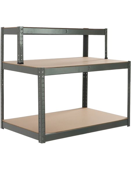 Commercial Grey Heavy Duty Garage Work Bench 3 Shelves 795kg Loading Capacity 1200x600/245x1200mm | Stalwart DA-SP1260245C