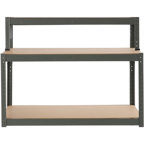Commercial Grey Heavy Duty Garage Work Bench 3 Shelves 795kg Loading Capacity 1200x600/245x1200mm | Stalwart DA-SP1260245C