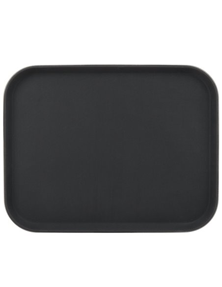 Non-Skid Serving Tray Polypropylene Rectangular 18&quotx26&quot Black | Stalwart DA-PPTRAY1826