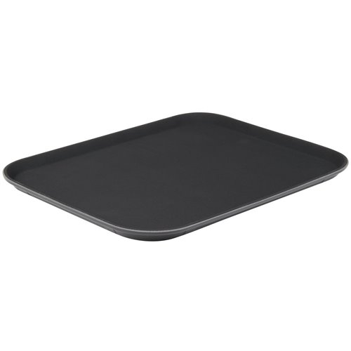 Non-Skid Serving Tray Polypropylene Rectangular 18&quotx26&quot Black | Stalwart DA-PPTRAY1826