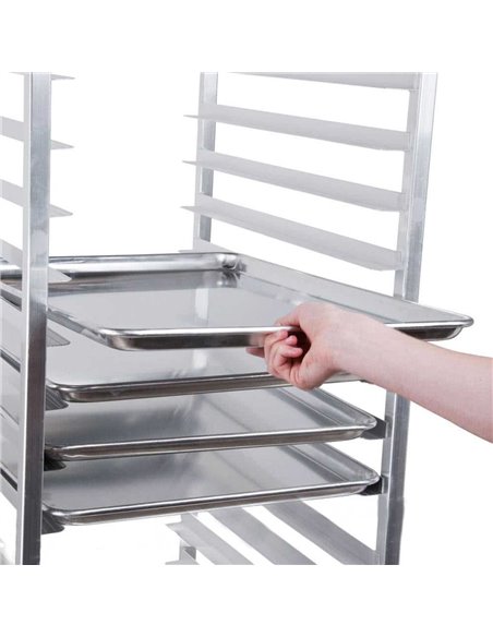 Rack/Tray/Pan Trolley Stainless steel Bakery 600x400mm 15 tier 470x620x1700mm | Stalwart DA-19037