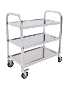 Commercial Serving/Service/Clearing Trolley Stainless steel 3 tier 750x400x835mm | Stalwart DA-19013