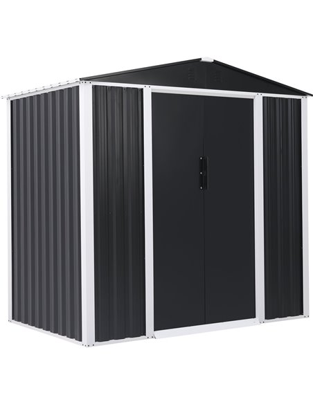 Metal Shed with Sliding door &amp Zinc Frame Width 1950mm Depth 1230mm  | Stalwart DA-MSA01