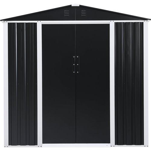 Metal Shed with Sliding door &amp Zinc Frame Width 1950mm Depth 1230mm  | Stalwart DA-MSA01