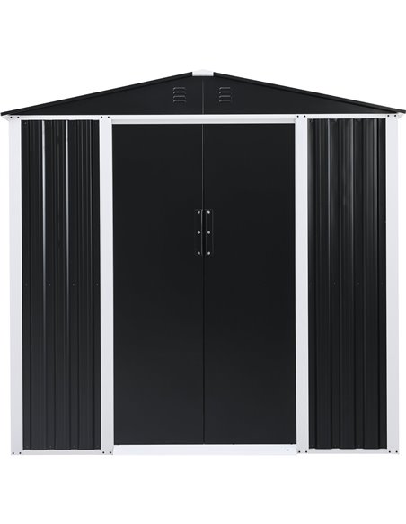 Metal Shed with Sliding door &amp Zinc Frame Width 1950mm Depth 1230mm  | Stalwart DA-MSA01