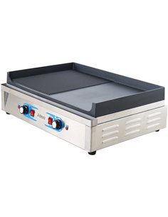 Professional Grill Electric 2 zones 4.6kW Smooth/Ribbed Cast iron top | Stalwart DA-GP7050EGW