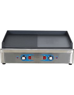 Professional Grill Electric 2 zones 4.6kW Smooth/Ribbed Cast iron top | Stalwart DA-GP7050EGW 2
