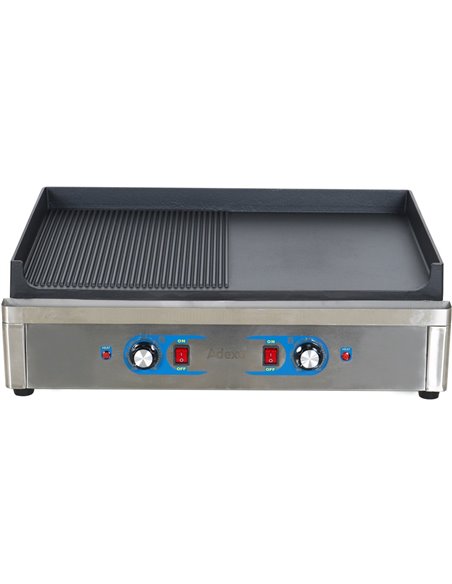 Professional Grill Electric 2 zones 4.6kW Smooth/Ribbed Cast iron top | Stalwart DA-GP7050EGW