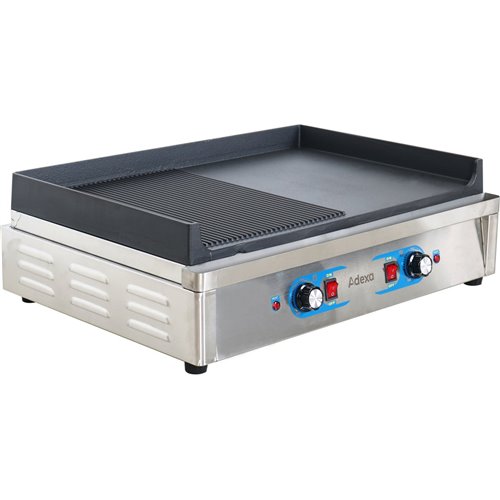 Professional Grill Electric 2 zones 4.6kW Smooth/Ribbed Cast iron top | Stalwart DA-GP7050EGW