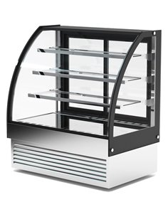 Display Merchandiser Fridge Curved Front 290 litres 3 shelves Black &amp Stainless steel | Stalwart DA-HL900S3