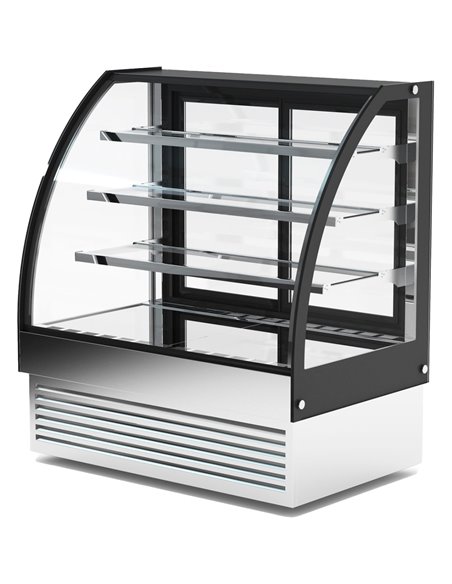 Display Merchandiser Fridge Curved Front 290 litres 3 shelves Black &amp Stainless steel | Stalwart DA-HL900S3